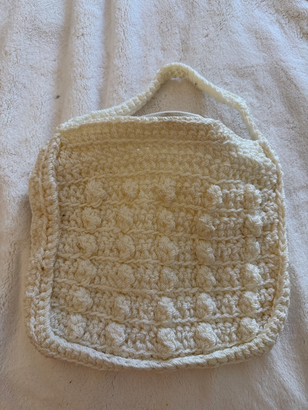 Vintage Cream Crochet Tote Bag